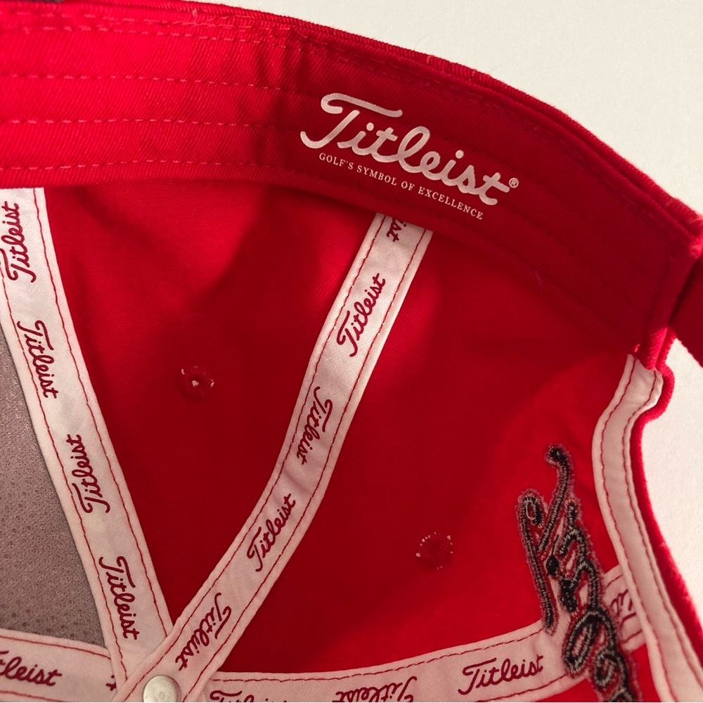 Titleist Red Embroidered Script Golf Cap - Picture 2 of 8